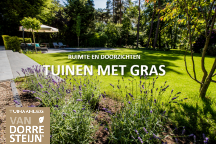tuin met gras tuinaanleg van Dorresteijn